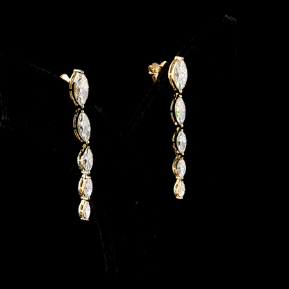 3.82 CTTW Marquise Lab Diamond Hanging Earring (F Color and VS1 Clarity)