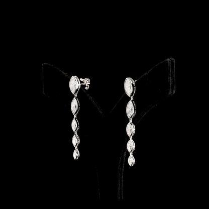 3.91 CTTW Marquise Lab Diamond Hanging Earring (E Color and VVS2 Clarity)