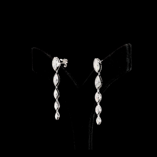 3.91 CTTW Marquise Lab Diamond Hanging Earring (E Color and VVS2 Clarity)