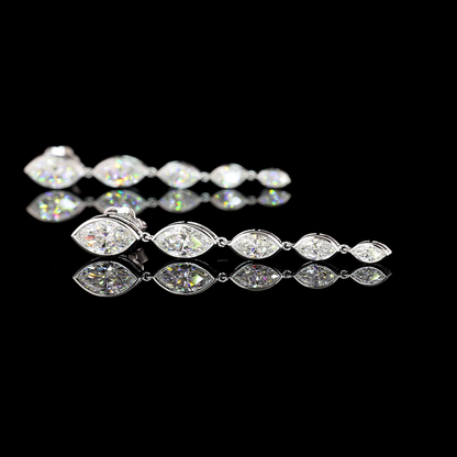 3.91 CTTW Marquise Lab Diamond Hanging Earring (E Color and VVS2 Clarity)