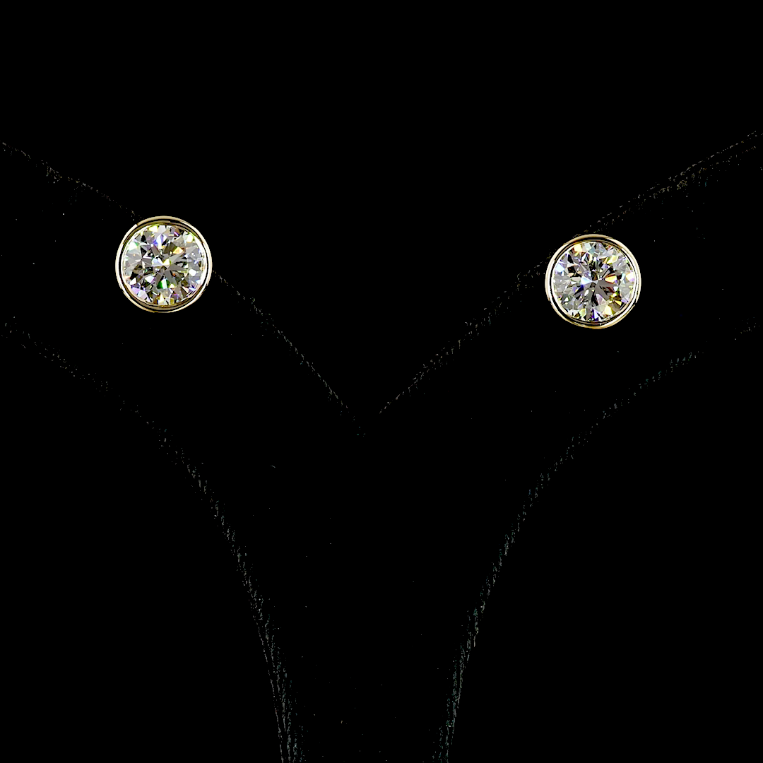 4.02 CTTW Round Lab Diamond Studs Earring (F Color and VS1 Clarity)
