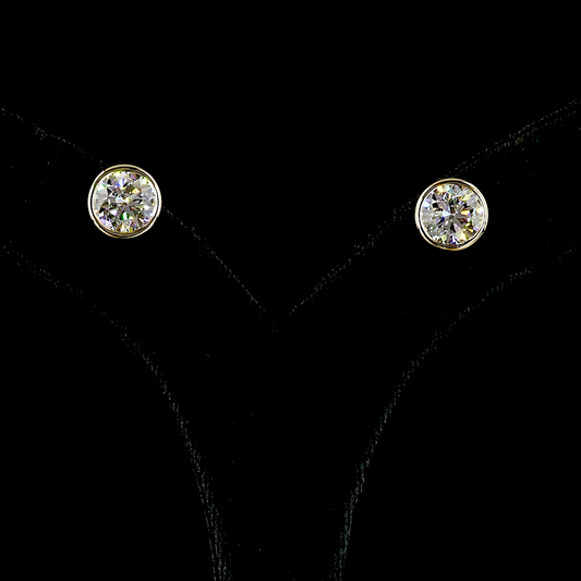 4.02 CTTW Round Lab Diamond Studs Earring (F Color and VS1 Clarity)