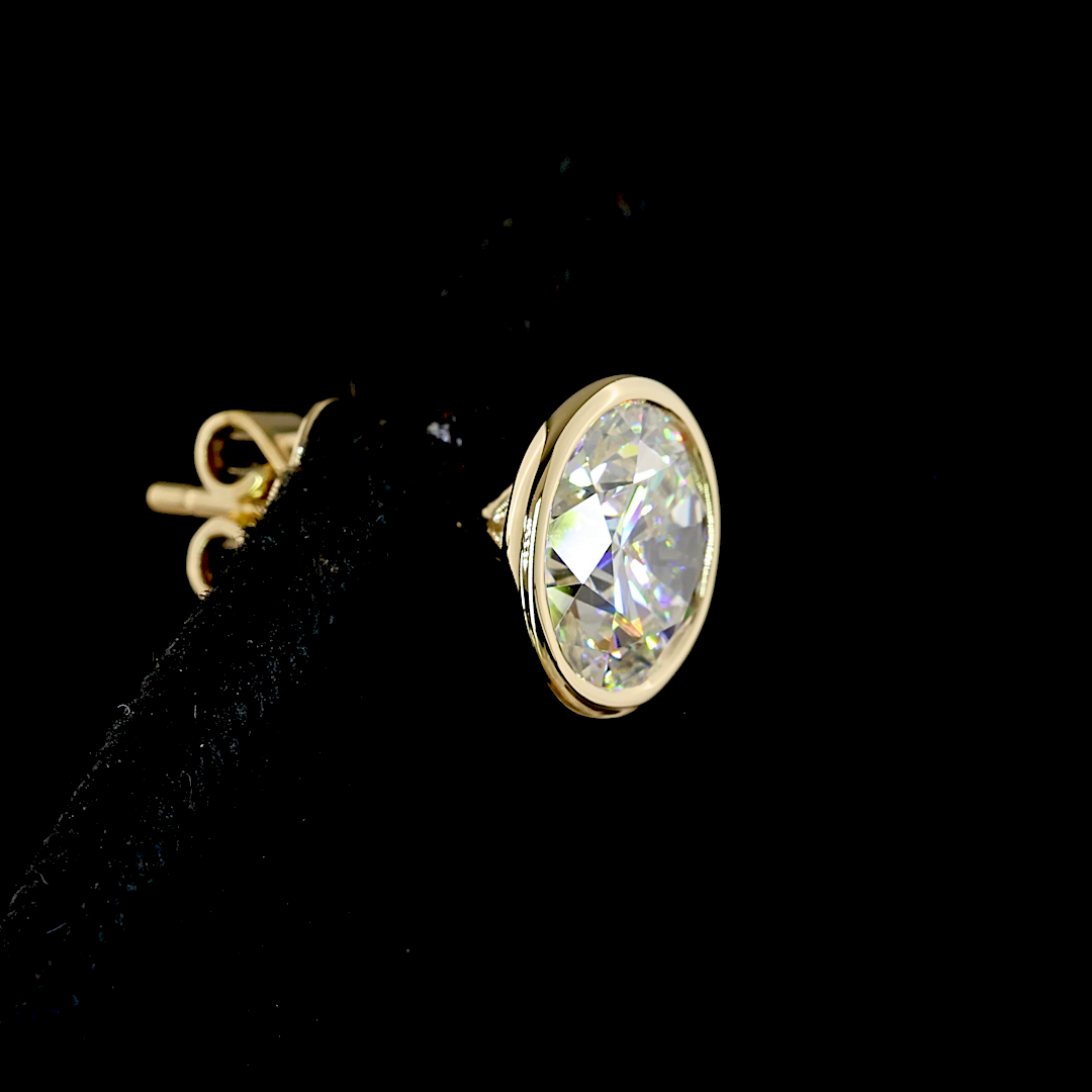 4.02 CTTW Round Lab Diamond Studs Earring (F Color and VS1 Clarity)