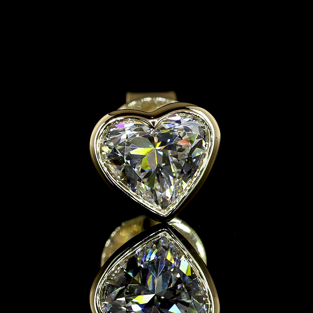 1.03 CTTW Heart Lab Diamond Studs Earring (D/E Color and VS1/VVS2 Clarity)