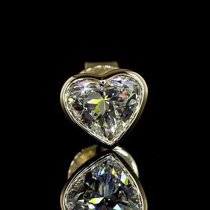 1.03 CTTW Heart Lab Diamond Studs Earring (D/E Color and VS1/VVS2 Clarity)