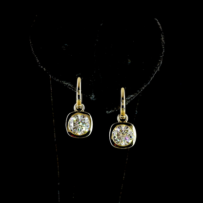 3.03 CTTW Round Lab Grown Diamond Hanging Earring (F Color and VVS2 Clarity)