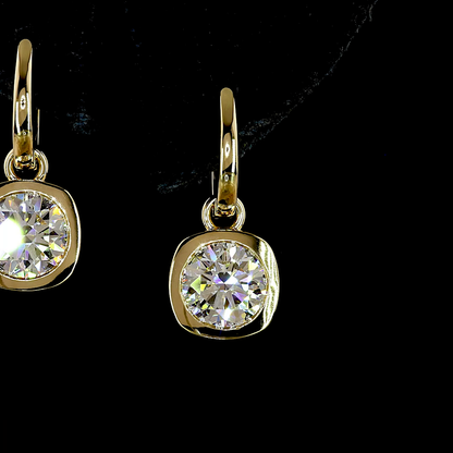3.03 CTTW Round Lab Grown Diamond Hanging Earring (F Color and VVS2 Clarity)