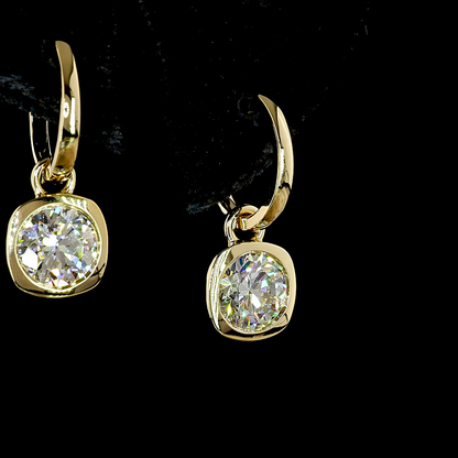 4.01 CTTW Round Lab Diamond Hanging Earring (F Color and VS1/VVS2 Clarity)
