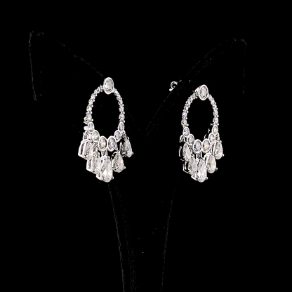 5.13 CTTW Pear Lab Grown Diamond Hanging Earring Size 34.8 (E Color and VS1 Clarity)