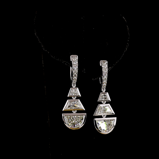 5.48 CTTW MIX Lab Diamond Hanging Earring (E Color and VS1 Clarity)