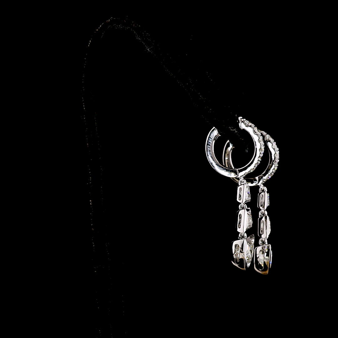 5.48 CTTW MIX Lab Diamond Hanging Earring (E Color and VS1 Clarity)
