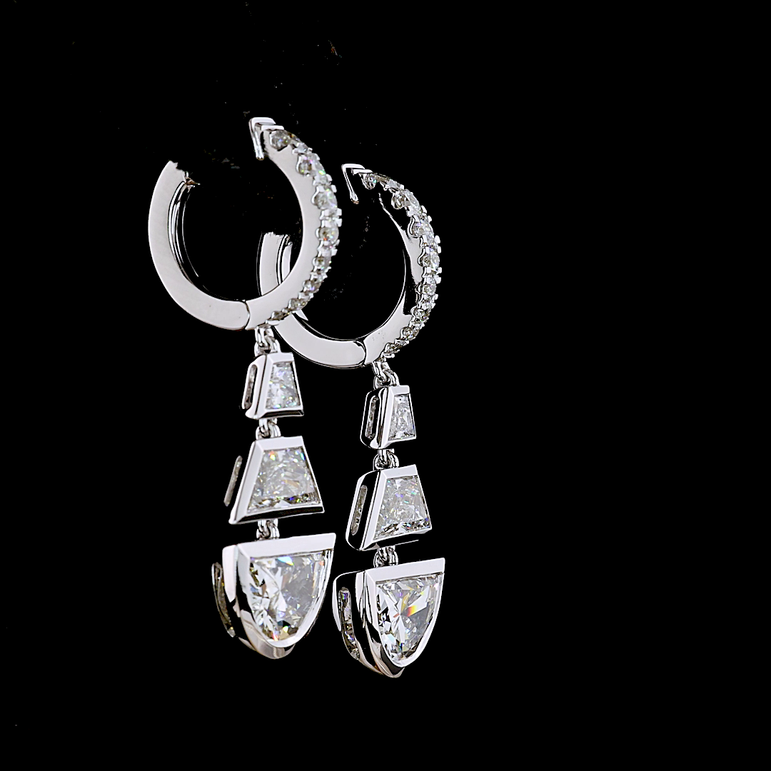 5.48 CTTW MIX Lab Diamond Hanging Earring (E Color and VS1 Clarity)