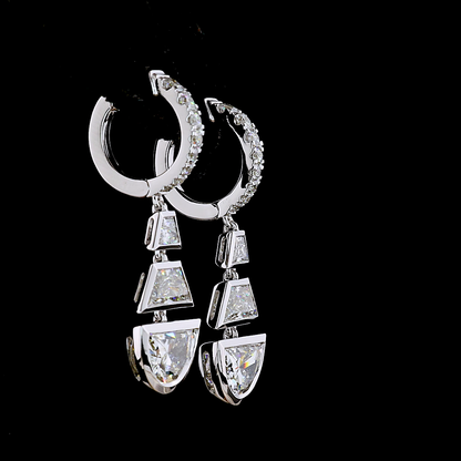 5.48 CTTW MIX Lab Diamond Hanging Earring (E Color and VS1 Clarity)