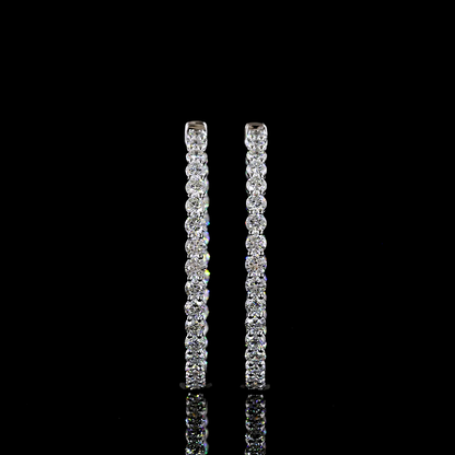 3.88 CTTW Round Lab Diamond Hoops Earring (E Color and VS Clarity)