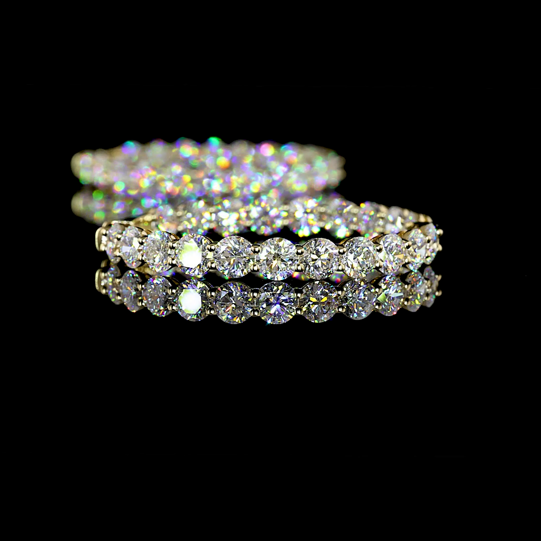 10.06 CTTW Round Lab Grown Diamond Hoops Earring 30mm (E Color and VS Clarity)