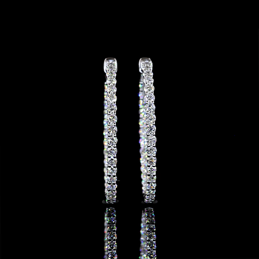2.23 CTTW Round Lab Diamond Hoops Earring (H Color and SI Clarity)