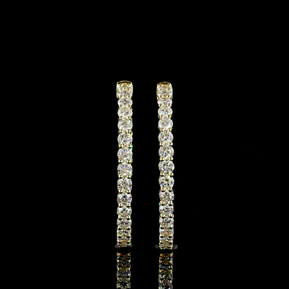 3.02 CTTW Round Lab Grown Diamond Hoops Earring 27.22mm (E Color and VS1 Clarity)