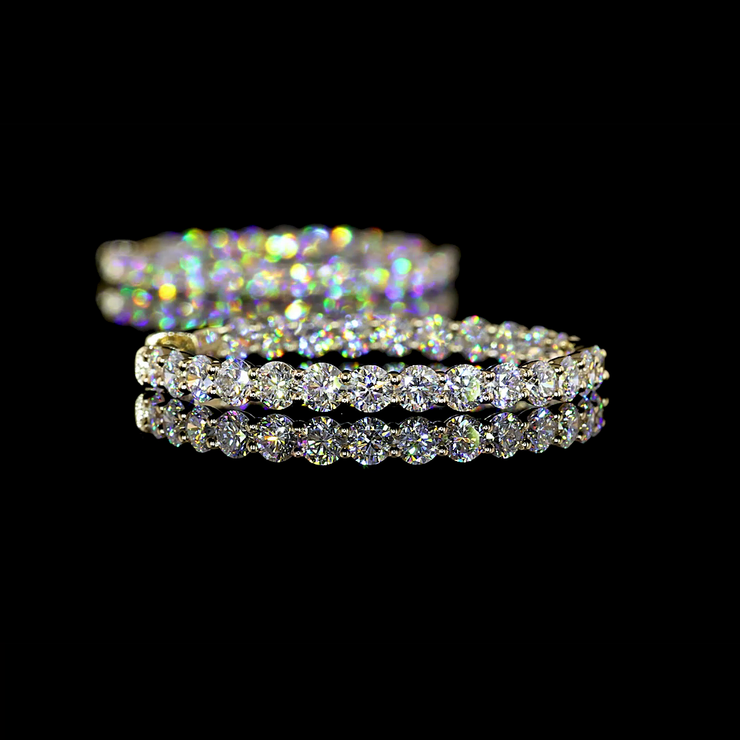 4.54 CTTW Round Lab Grown Diamond Hoops Earring 30mm (E Color and VS1 Clarity)