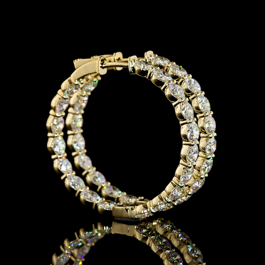 7.35 CTTW Round Lab Diamond Hoops Earring (E Color and VS1 Clarity)