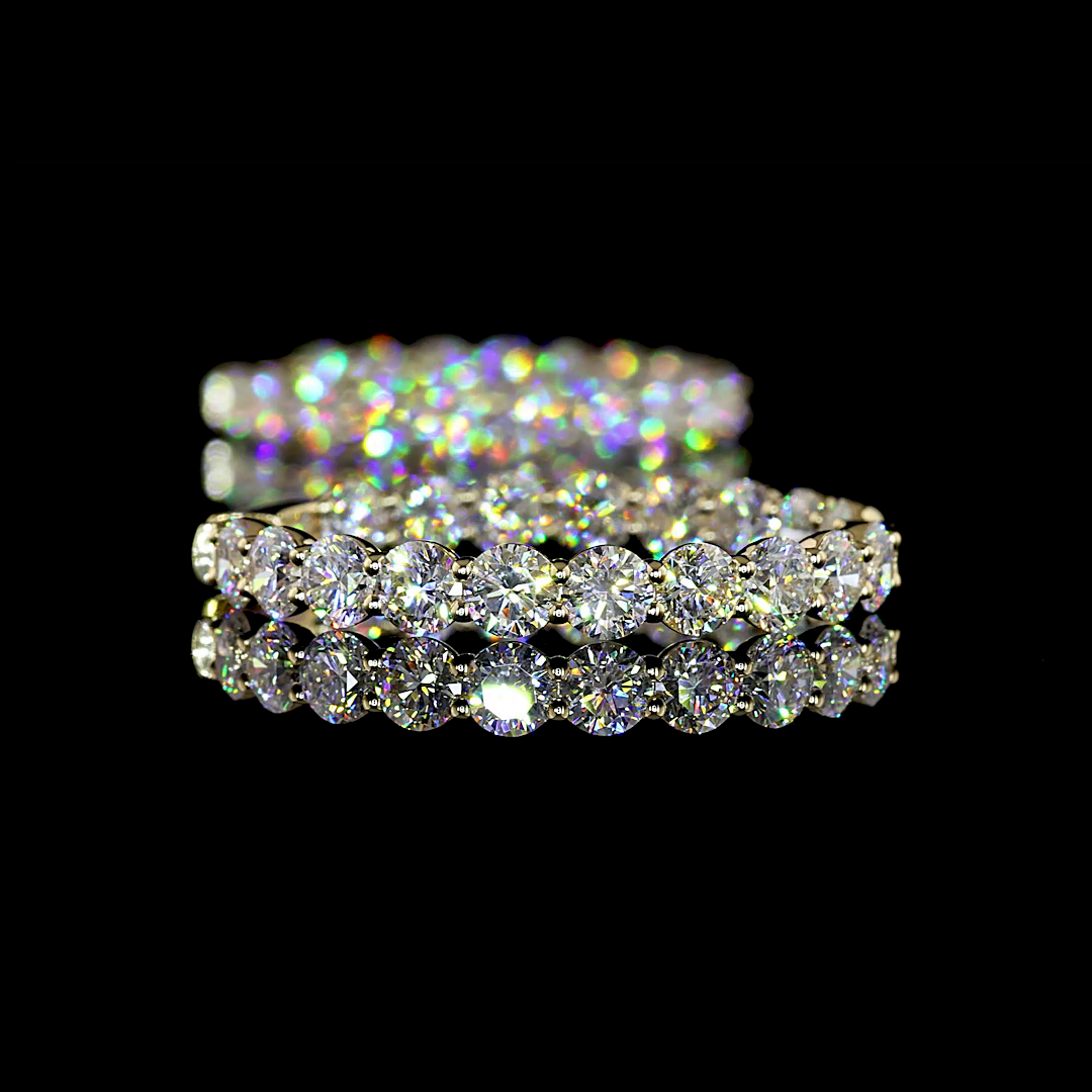 7.35 CTTW Round Lab Diamond Hoops Earring (E Color and VS1 Clarity)