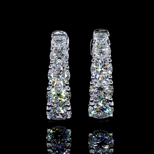 1.57 CTTW Round Lab Diamond Huggies Earring (H Color and SI Clarity)