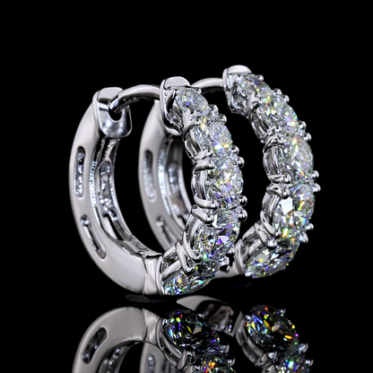1.57 CTTW Round Natural Diamond Huggies Earring 15.05mm (H Color and SI Clarity)