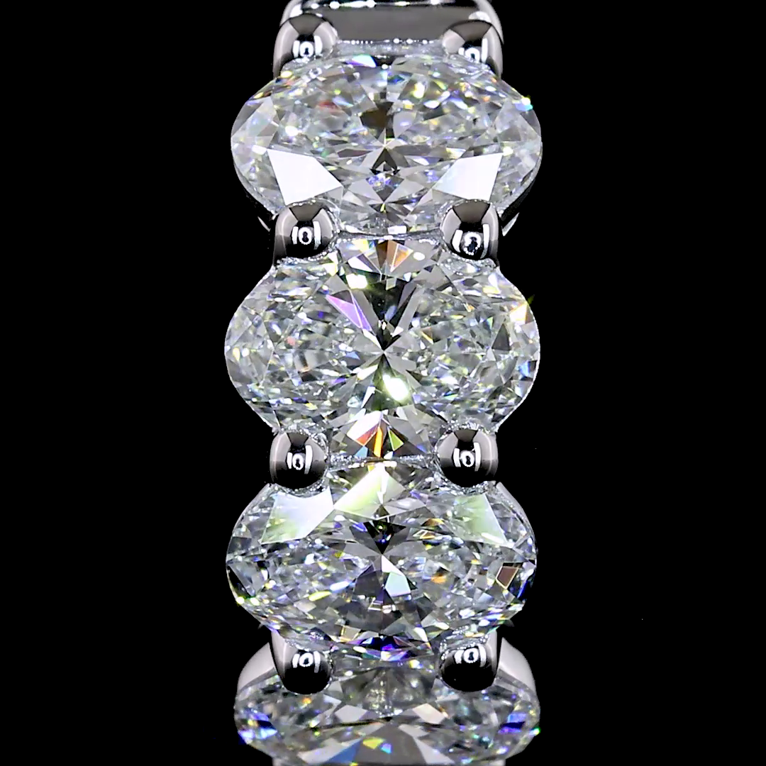 2.09 CTTW Oval Lab Grown Diamond Huggies Earring 15.15mm (E Color and VS1 Clarity)