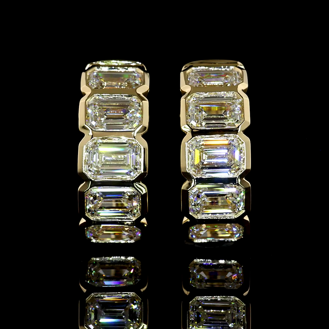 1.91 CTTW Emerald Lab Grown Diamond Huggies Earring 13.9mm (E/F Color and VS1 Clarity)