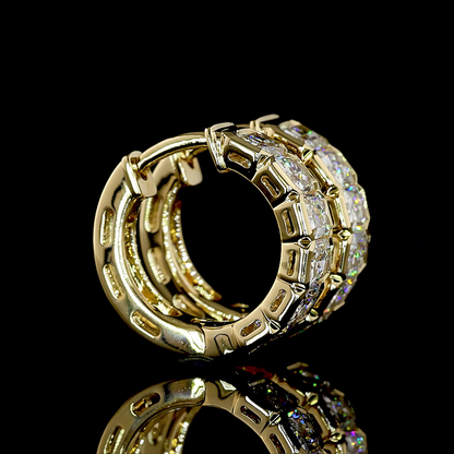 1.98 CTTW Radiant Natural Diamond Huggies Earring 14.9mm (F Color and VS+ Clarity)