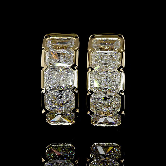 3.01 CTTW Radiant Lab Diamond Huggies Earring (F Color and VS+ Clarity)
