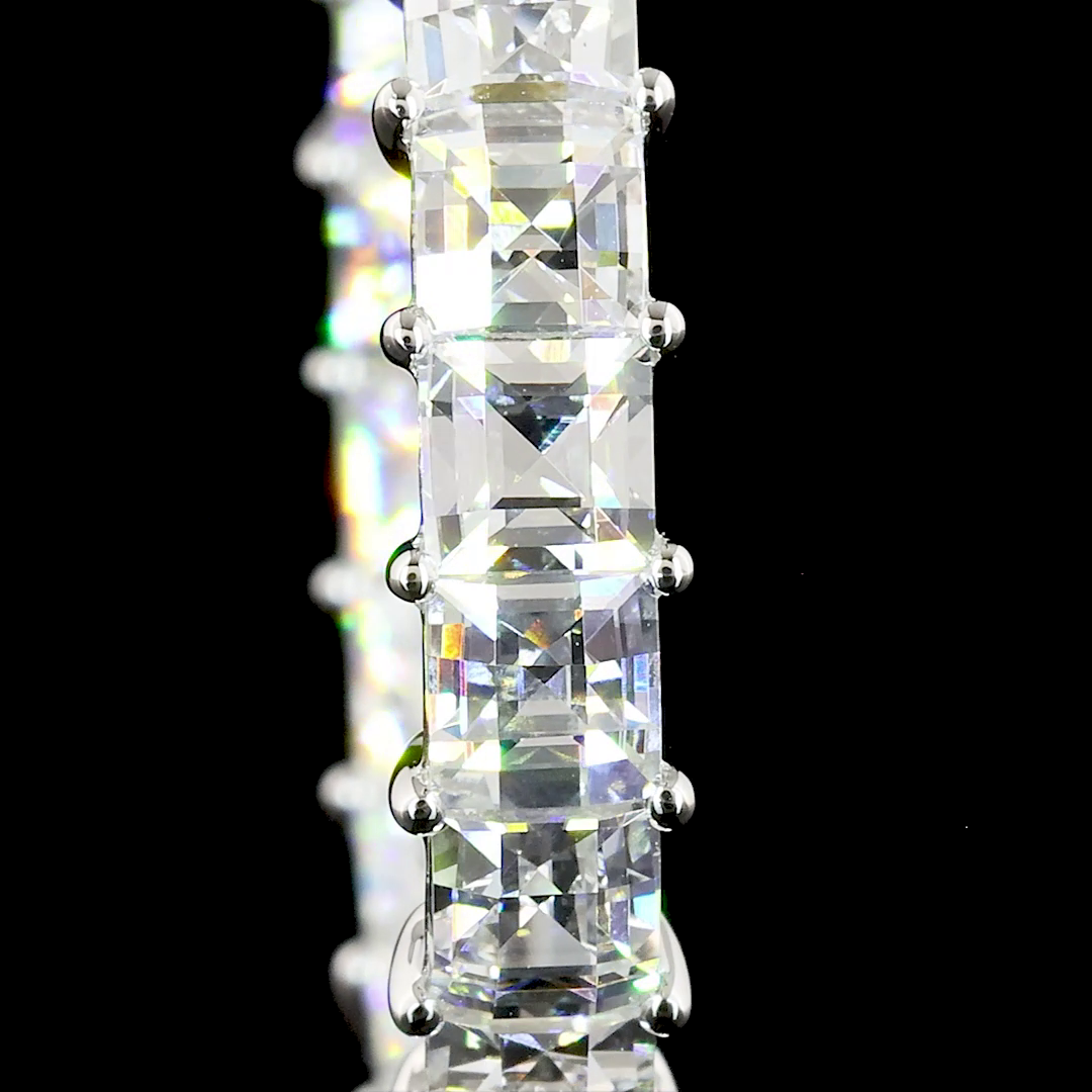 5.55 CTTW Antique Asscher Lab Diamond Hoops Earring 14k White Gold E Color and VVS2 Clarity jewelry-spot-usa