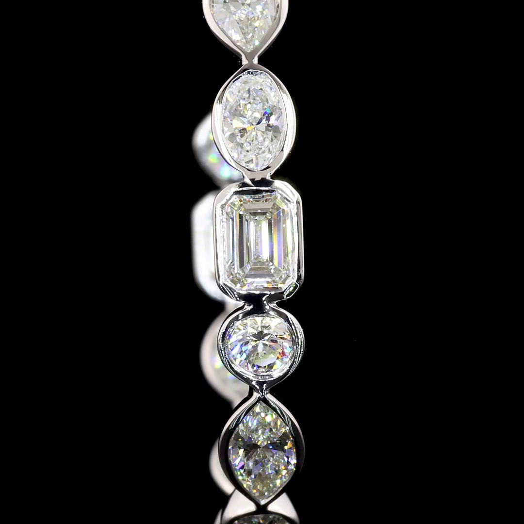 5.98 CTTW MIX Lab Diamond C Hoops Earring (E/F Color and VS1 Clarity)