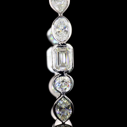 5.98 CTTW MIX Lab Diamond C Hoops Earring (E/F Color and VS1 Clarity)