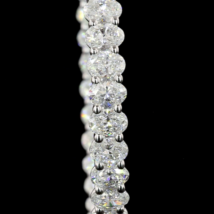 3.77 CTTW Oval Lab Diamond Hoops Earring 28mm 14k White Gold F Color and VS1 Clarity jewelry-spot-usa