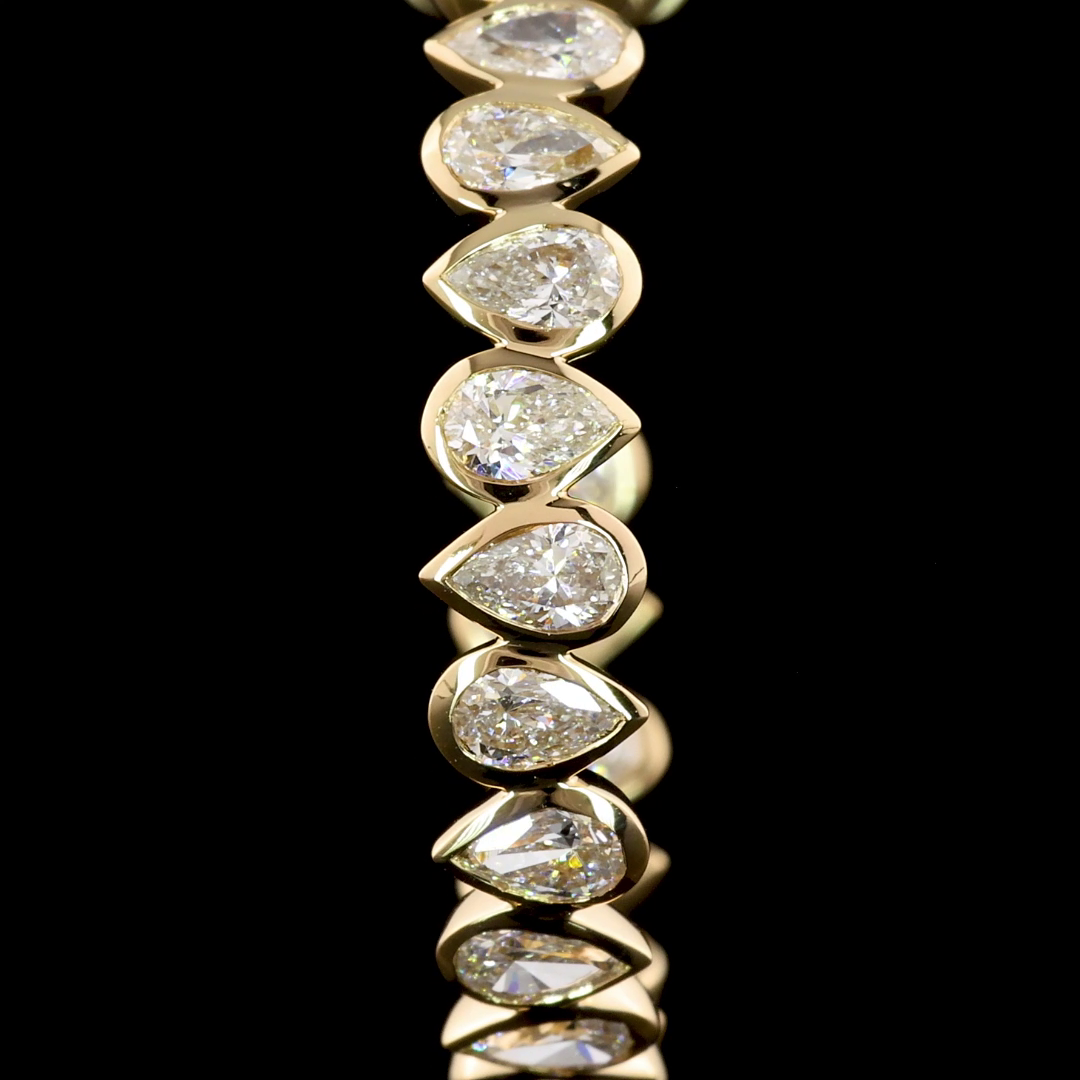 2.73 CTTW Pear Lab Diamond C Hoops Earring Size 25 14k Yellow Gold F Color and VS1 Clarity jewelry-spot-usa