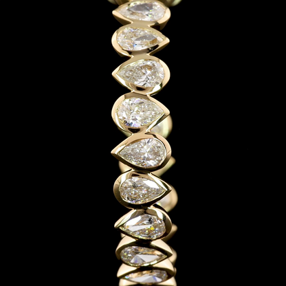 2.73 CTTW Pear Lab Diamond C Hoops Earring Size 25 14k Yellow Gold F Color and VS1 Clarity jewelry-spot-usa