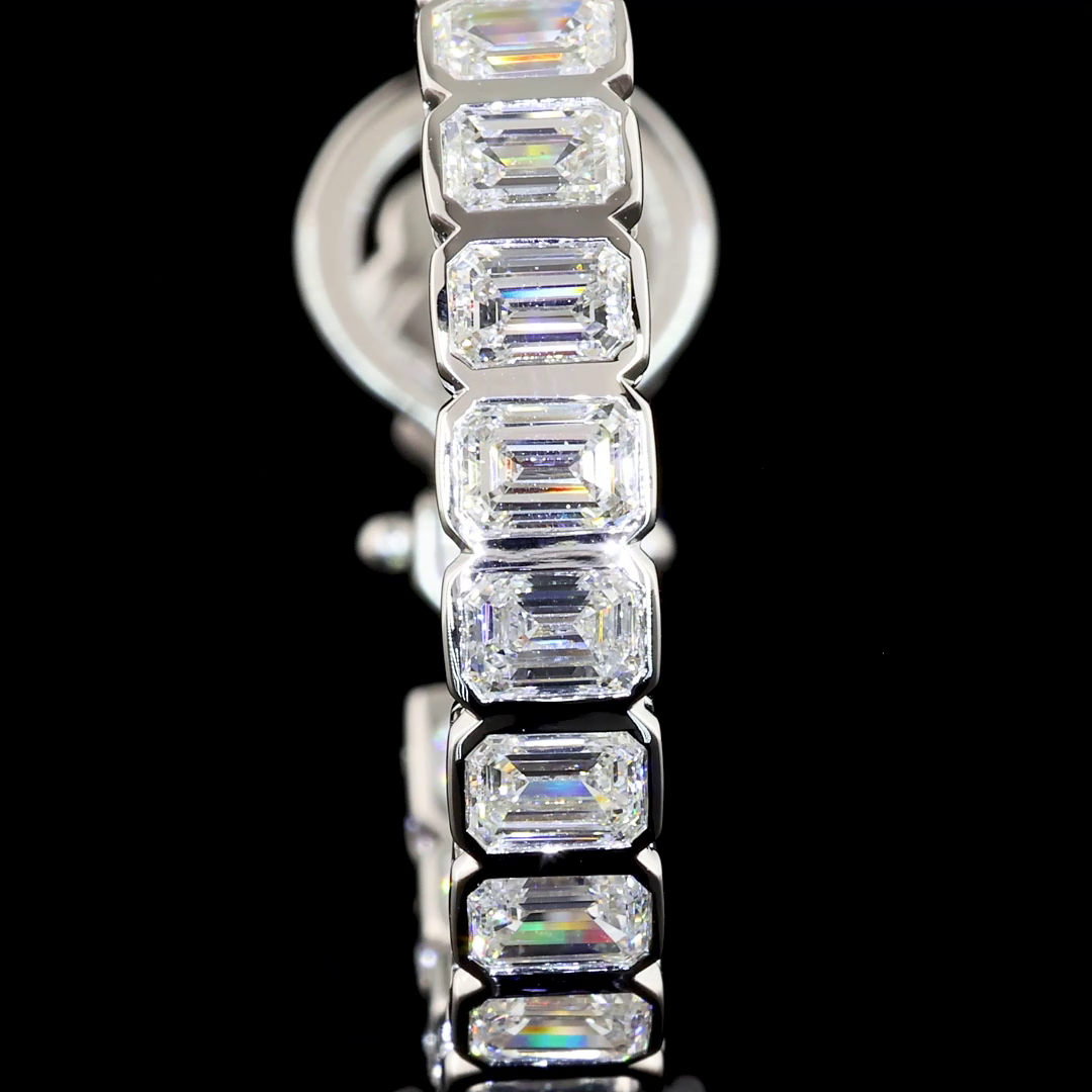 5.00 CTTW Emerald Lab Diamond Hoops Earring 14k White Gold F Color and VS2 Clarity jewelry-spot-usa