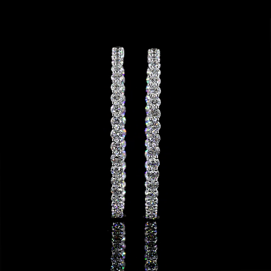 6.59 CTTW Round Lab Diamond Hoops Earring (E Color and VS1 Clarity)