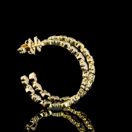 4.28 CTTW Heart Lab Diamond C Hoops Earring (F Color and VS1 Clarity)