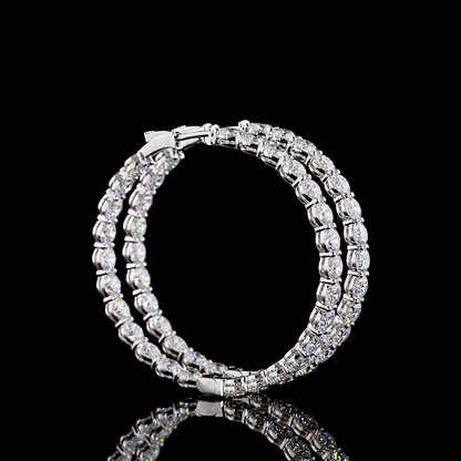 14.87 CTTW Round Lab Diamond Hoops Earring (E Color and VS Clarity)