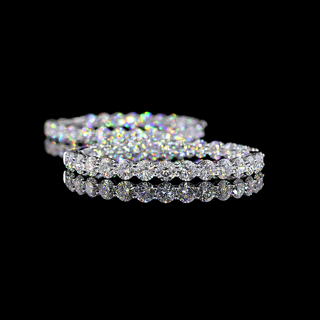 14.87 CTTW Round Lab Diamond Hoops Earring (E Color and VS Clarity)