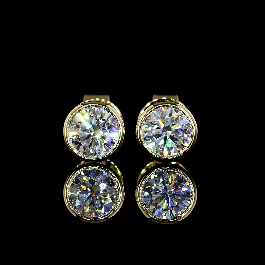 1.04 CTTW Round Lab Diamond Studs Earring (F Color and VS2 Clarity)