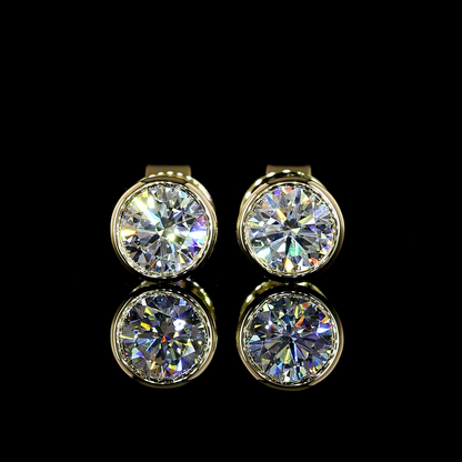 1.04 CTTW Round Lab Diamond Studs Earring (F Color and VS2 Clarity)