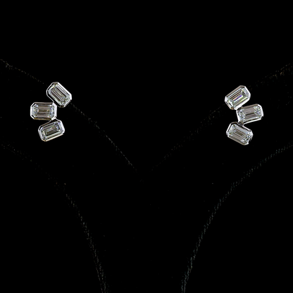 1.81 CTTW Emerald Lab Diamond Studs Earring (F Color and VS1 Clarity)