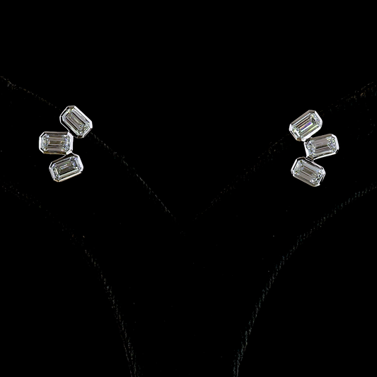 1.81 CTTW Emerald Lab Diamond Studs Earring (F Color and VS1 Clarity)