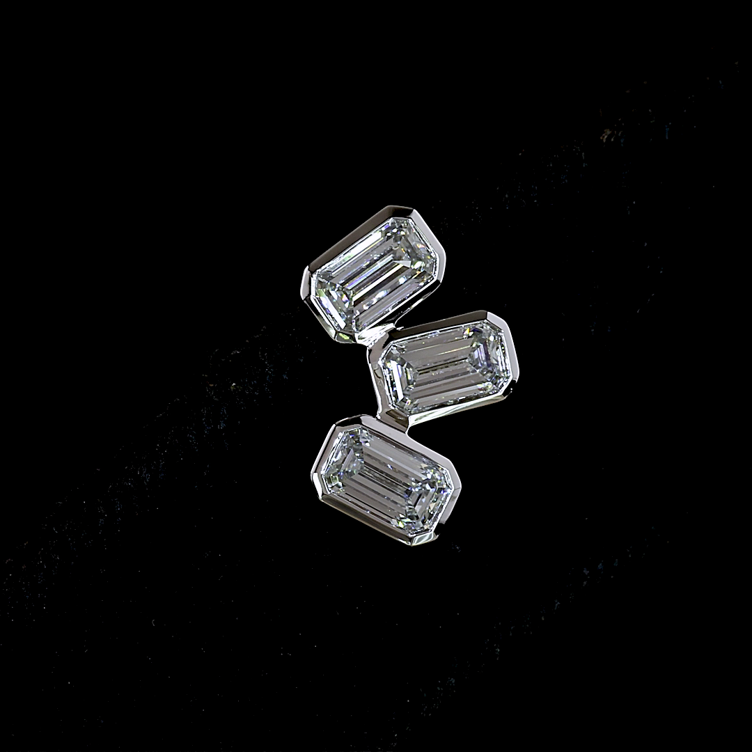 1.81 CTTW Emerald Lab Diamond Studs Earring (F Color and VS1 Clarity)