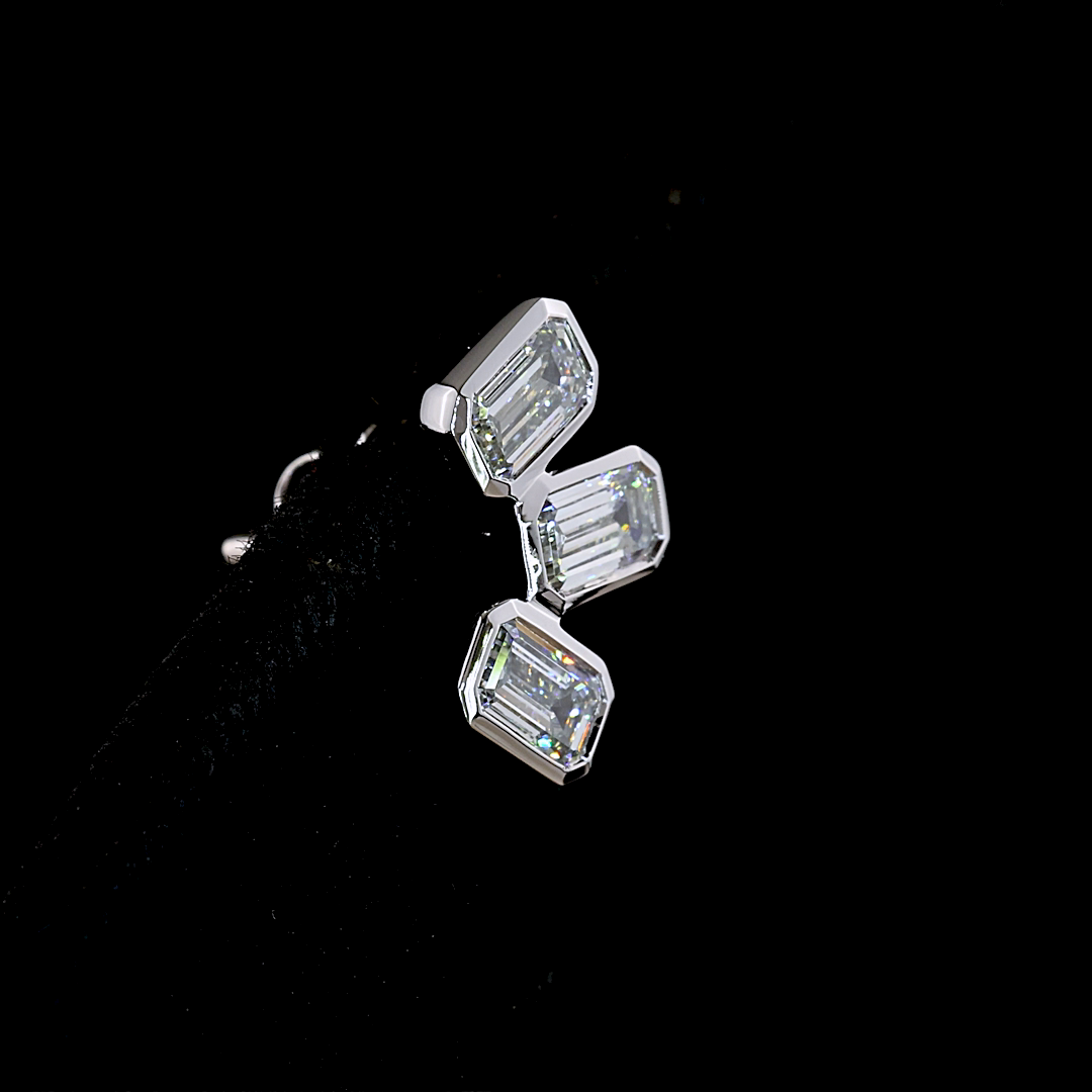 1.81 CTTW Emerald Lab Diamond Studs Earring (F Color and VS1 Clarity)
