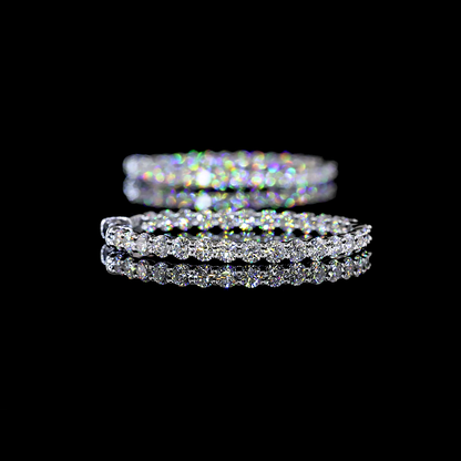 2.99 CTTW Round Lab Diamond Hoops Earring (E Color and VS1 Clarity)