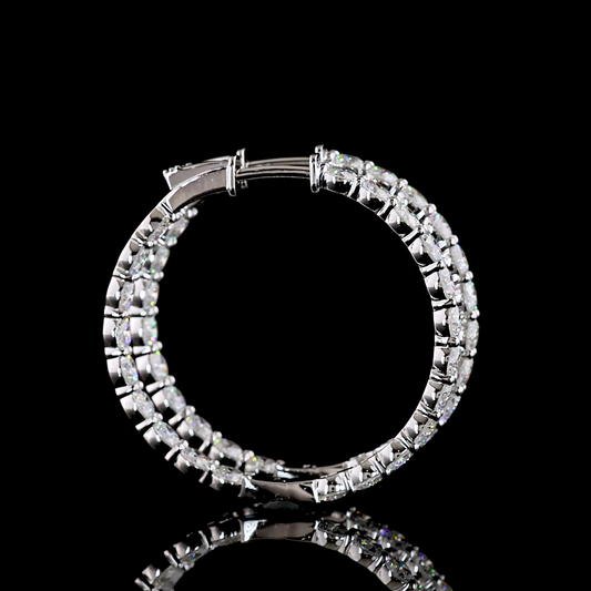 5.32 CTTW Round Lab Diamond Hoops Earring (E Color and VS1 Clarity)