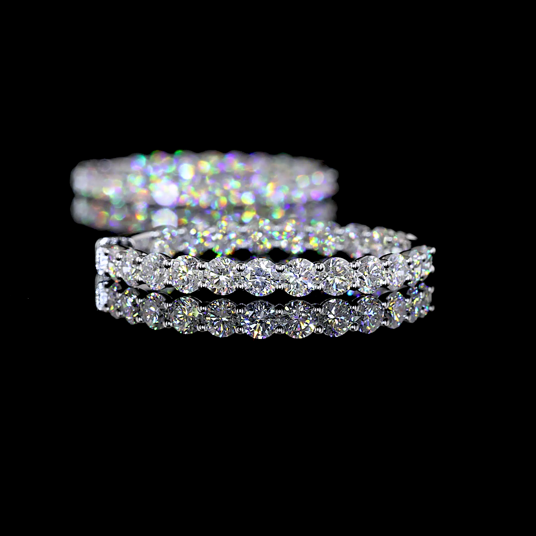 5.32 CTTW Round Lab Grown Diamond Hoops Earring 30mm (E Color and VS1 Clarity)